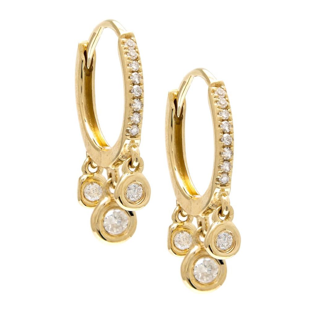 Diamond Hoop Fashion Earring (14Kyg)